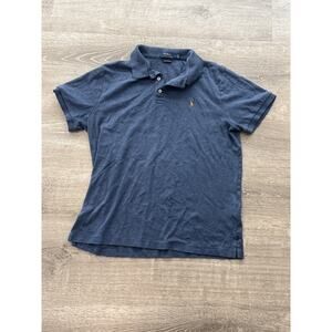 Polo Ralph Lauren Polo Shirt Mens Size L Blue Pima Soft Touch Flesh Pony Casual